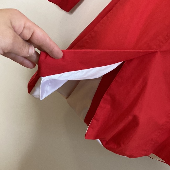 Smythe Jacket Womens 2 Red Cotton Short Trench White Buttons Classic Designer - Picture 11 of 16